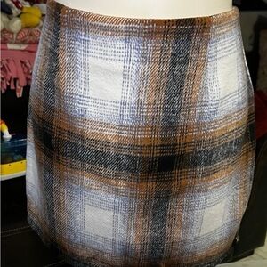 Plaid Women's Skirt in Brown and Black